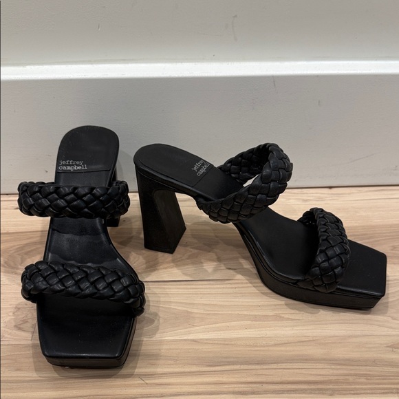 Jeffrey Campbell Black Braided Heels - Picture 2 of 4